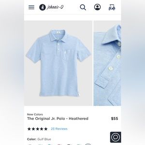 Excellent condition barely worn size 8 Johnnie-O “hangin’ out” boys polo.